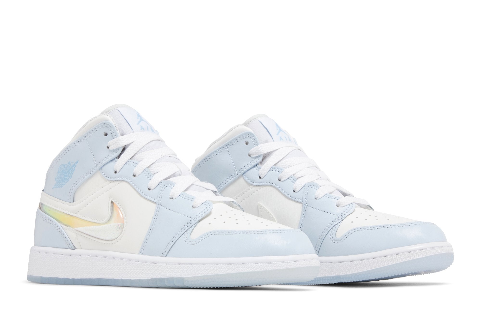 Tênis Air Jordan 1 Mid Glitter Swoosh Azul