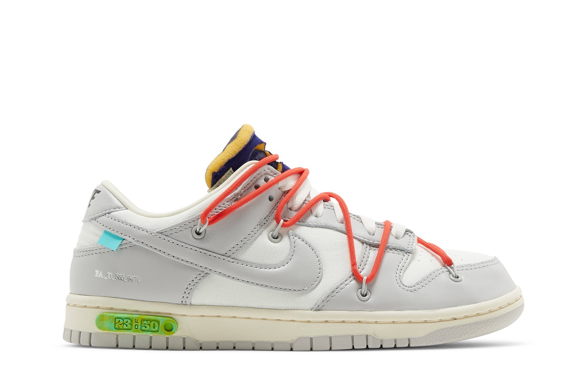 Tênis Nike Dunk Low x Off White "Lot 23" Cinza